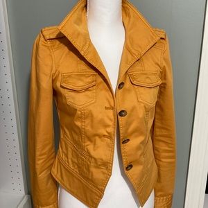 WHBM Button up band jacket, Nearly new, Size 0 (or XS) Mustard color